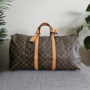 Authentic Louis Vuitton Monogram keepall 55 tote travel weekender bag vintage LV